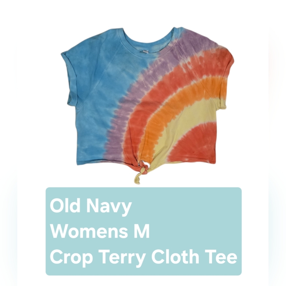 Tie-Dye Cropped Tee with Front Knot - Multicolor